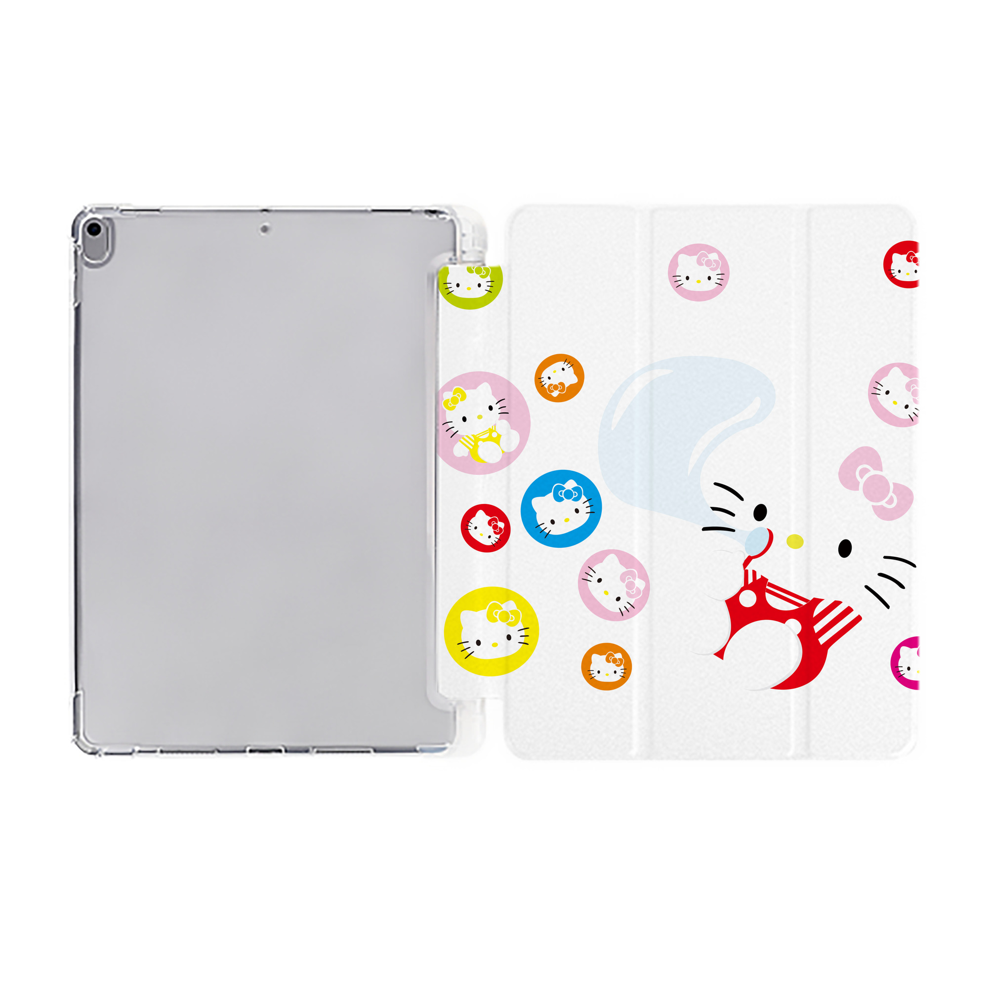 （画像用） Hello Kitty ハローキティ IPad ケース ペン収納付き 三つ折りスタンド PUレザー×シリコン 対応機種9.5/10.5/10.9インチ